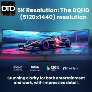 49-inch Curved Gaming Monitor – 5K Ultra-Wide Resolution with HDR