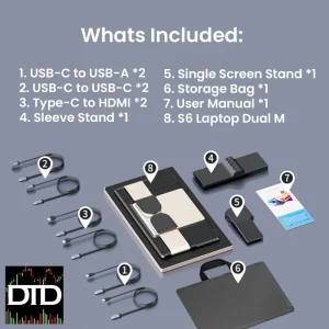 Laptomo S7 Pro 16.0″ 2K Portable Monitor & Laptomo S6 15.6″ Full HD Portable Monitor for Trading and Multimedia