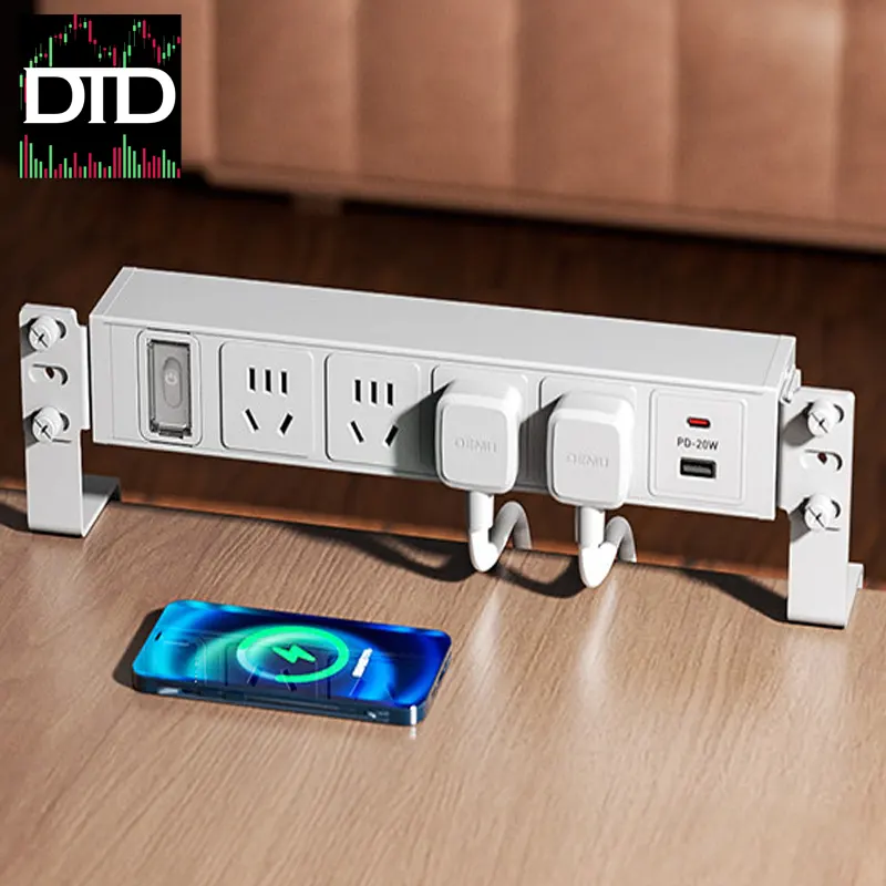 Demu 4-Plug Desk Mountable Power Strip