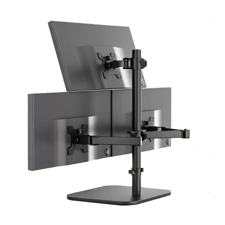 Triple-Screen Laptop Workstation Mount (3 Monitors – Left + Center + Right)