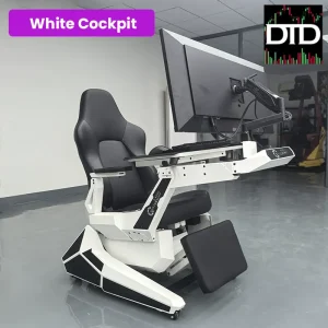 Trade Cockpit Zero-Gravity Day Trading & Gaming Chair (Integrated Desk + Reclining Armrests)