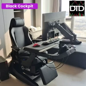 Trade Cockpit Zero-Gravity Day Trading & Gaming Chair (Integrated Desk + Reclining Armrests)