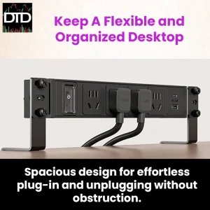 Demu 4-Plug Desk Mountable Power Strip