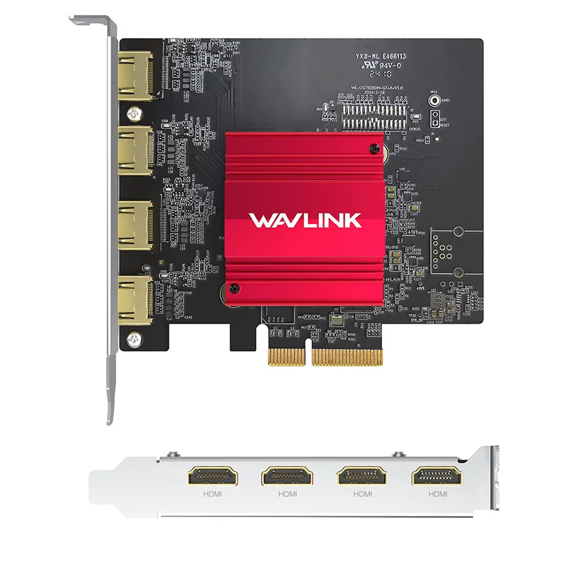 Desktop Expansion with 4 HDMI Outputs – Display Link DL7400 4K 60Hz PCIe to HDMI Expansion Card