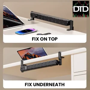 Demu 8-Plug Desk Clamp Power Strip – USB-C Quick Charge, Overload Protection, Spring Line Design