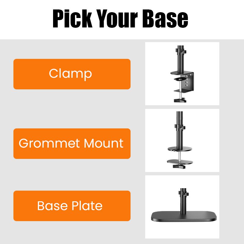 Triple-Screen Laptop Workstation Mount (3 Monitors – Left + Center + Right)