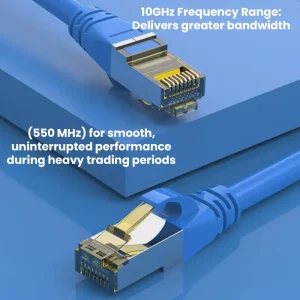 DayTradeDepot Cat6a Ultra High-Speed Ethernet Cable – 10Gbps, 550MHz, Reduced Latency, Ideal for Day Traders