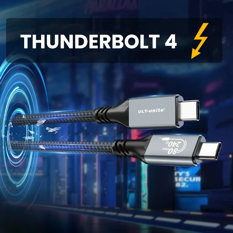 Thunderbolt 4 USB-C Cable (USB4) — Up to 80Gbps, 240W PD, 8K@60Hz