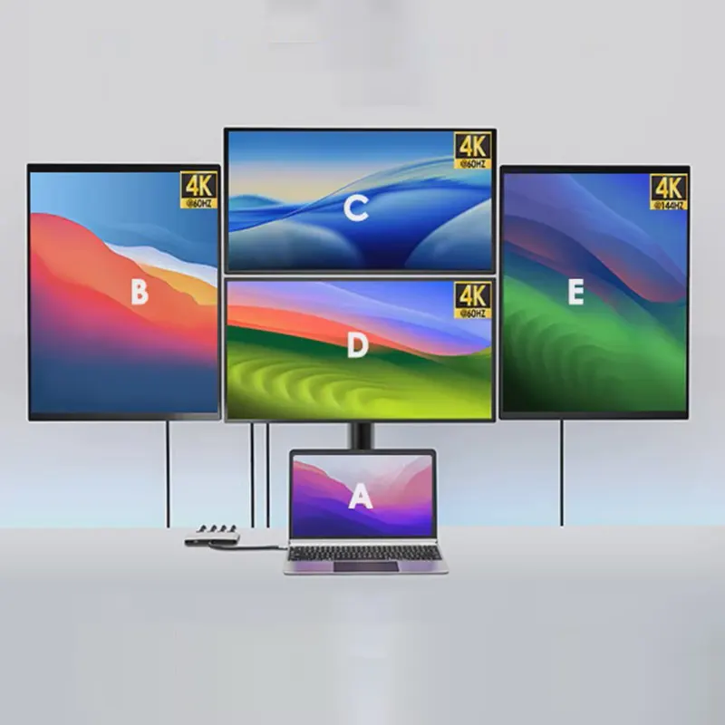 Quad HDMI USB-C Display Adapter — 4-Screen 4K Expansion (Ultra Clear)