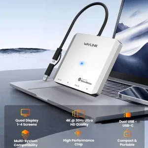 Quad HDMI USB-C Display Adapter — 4-Screen 4K Expansion (Ultra Clear)