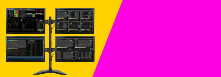 Four-screen trading workstation setup
